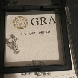 Elegant Silver Moissanite Stud Earrings